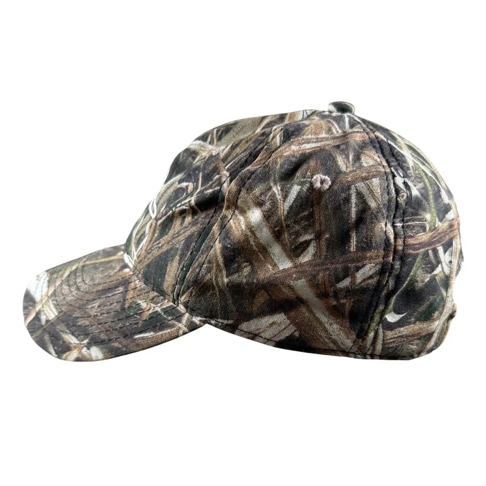Ducks Unlimited Shadow Grass Blades Camo Baseball Strapback Hat Hunting Dad Cap